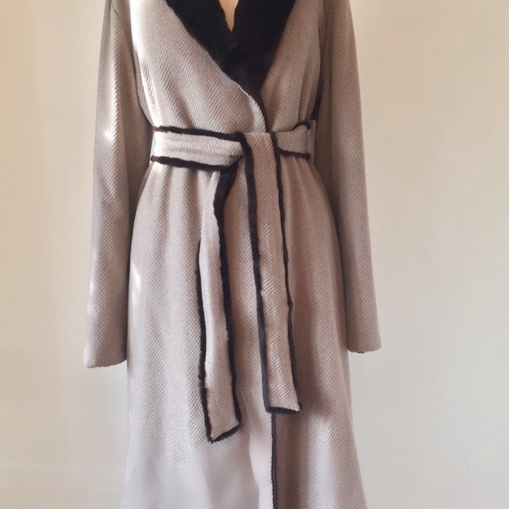 Brioni - Taupe & Brown, fur & cashmere herringbone